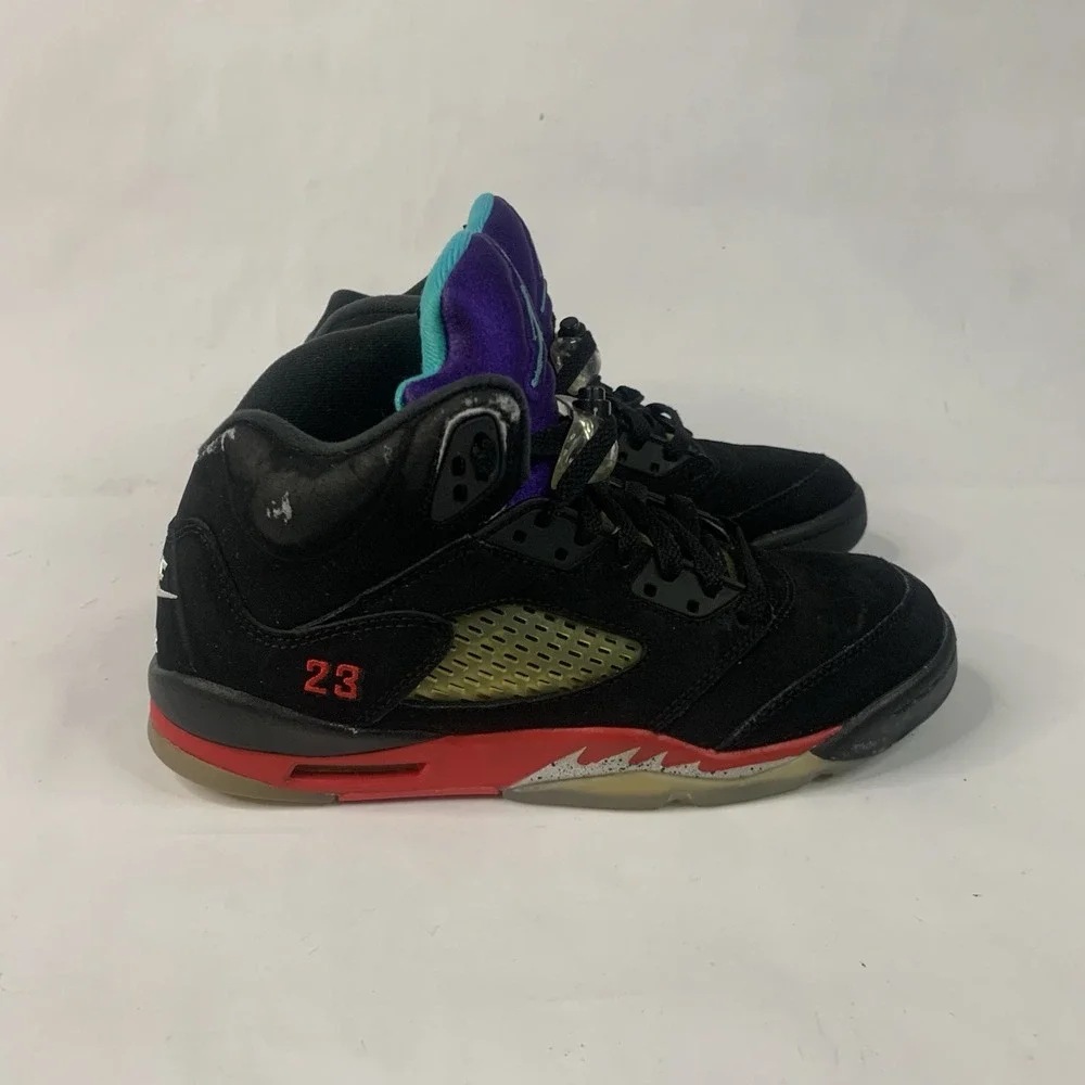 Nike Kids Jordan 5‎ Retro CZ2989-001 Black Red Sneaker Shoes Size 6.5Y